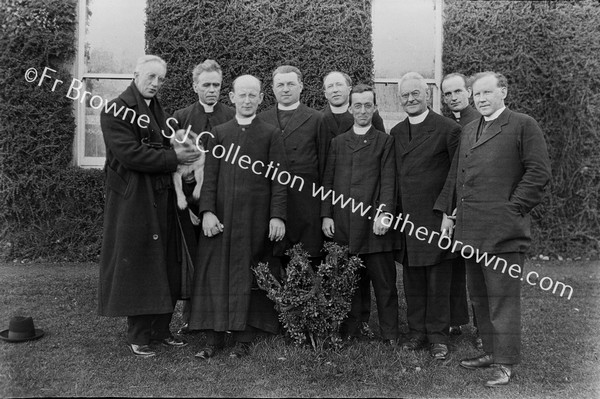 MISSION : GROUP INCLUDING L-R PAT NOLAN S.J.(WITH DOG),CANON POUGHMAN ADM, C SCANKEBURY S.J. , M GARAHY S.J.